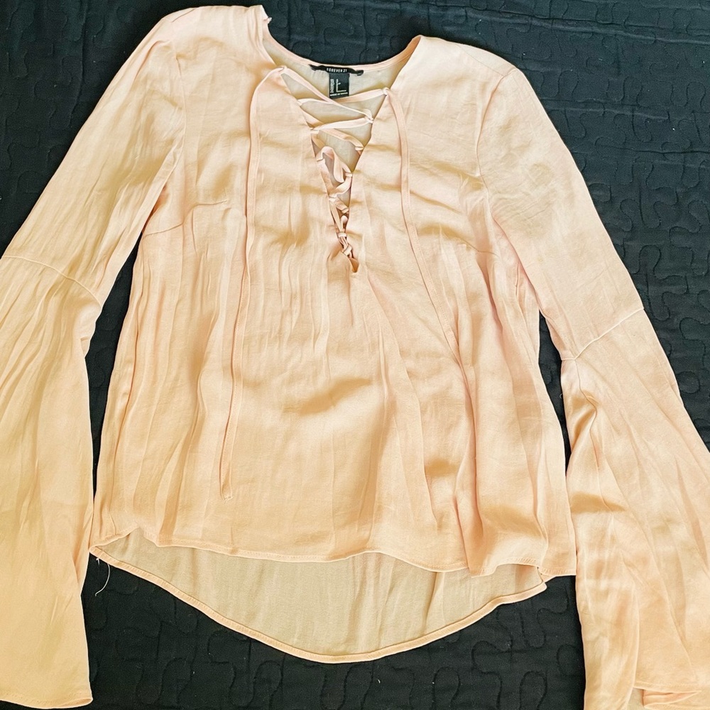 Tan color blouse in small size forever21